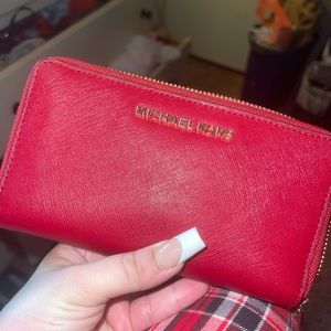 michael kors red wallet.
